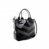 PINKO -  SINAI shopping bag in patent leather - Black