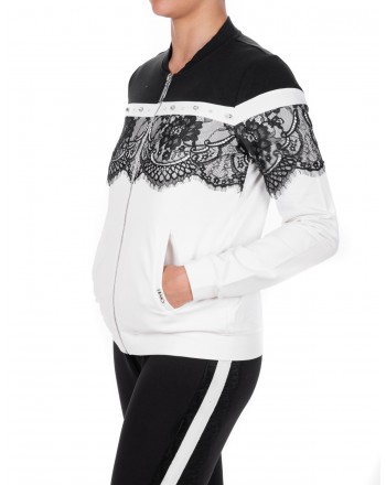 LIU-JO - CAROLINA Sweatshirt with zipper - Black/White