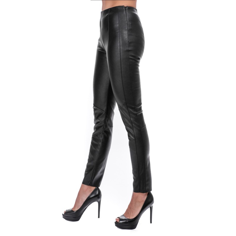 PINKO -  SPAZZOLA Leggings in eco-leather - Black