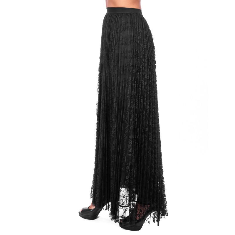 PINKO - ESTETISTA Long lace Skirt - Black