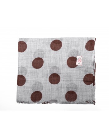 CAMERUCCI - Stole Ortensia with polka dots - Grey/Brown