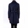 LOVE MOSCHINO - Check coat with heart buttons - Black/Blue