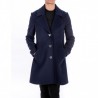 LOVE MOSCHINO - Check coat with heart buttons - Black/Blue