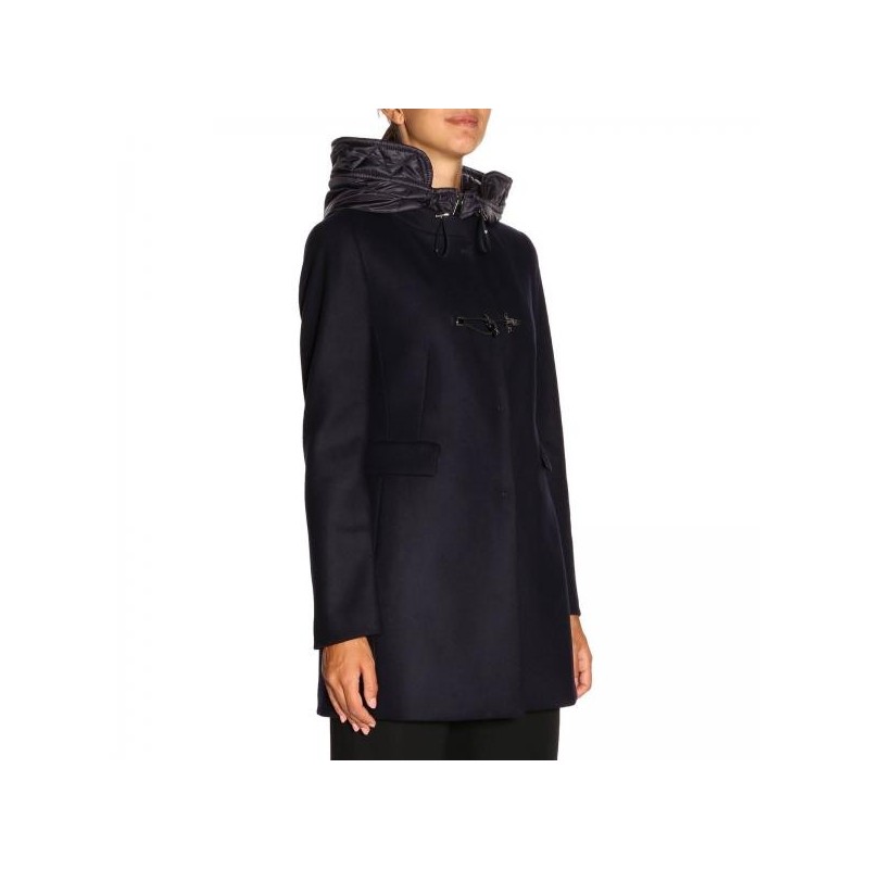 FAY -  Montgomery Coat with quilted Hood - Navy