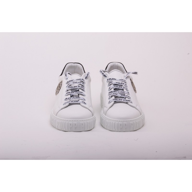PHILIPP PLEIN - Sneakers  in Pelle  Low Top MEGASTAR - Bianco