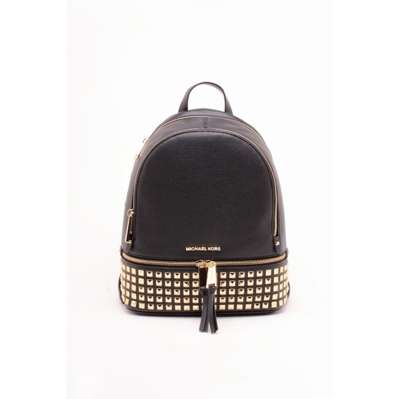 MICHAEL BY MICHAEL KORS -  RHEA STUDS Backpack with Golden Studs - Black