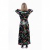PINKO - Long Dress with Flower Generation Print - ROSALINDA - Black/Green