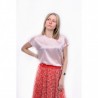 PINKO -Pleated  DOCILE Skirt  with veiled Fabric - Pink/Red