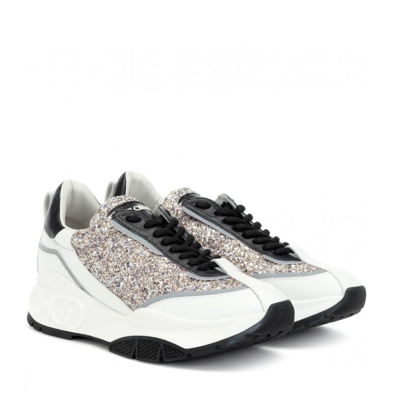 JIMMY CHOO -  Sneakers RAINE con Glitter - Platinum Mix