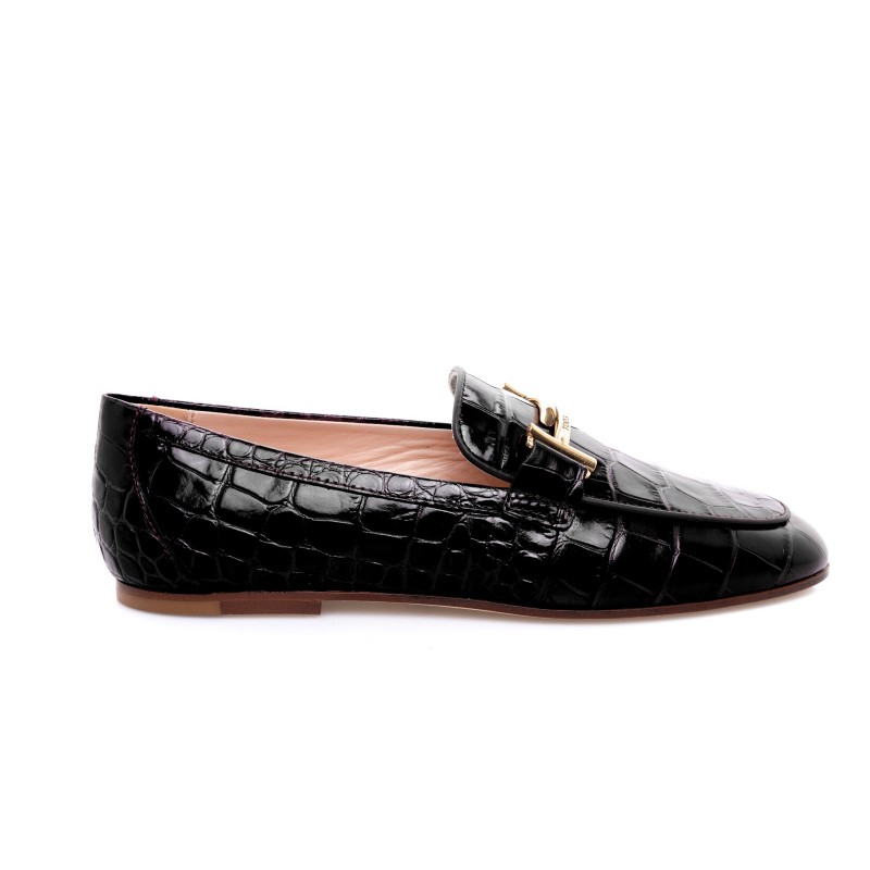 TOD'S - Crocodile Leather Moccasin - Black