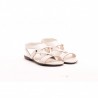 TOD'S - Leather and fabric sandals with studs - White