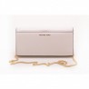 MICHAEL BY MICHAEL KORS -   Leather clutch BELLAMIE with Logo - White