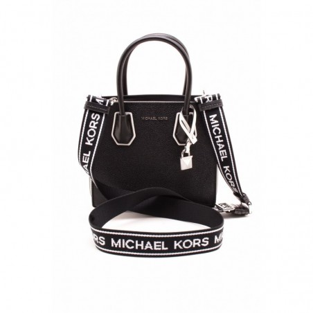 MICHAEL BY MICHAEL KORS Medium MERCER Bag with Logo Strap Black/White  [Woman] Elsa Boutique