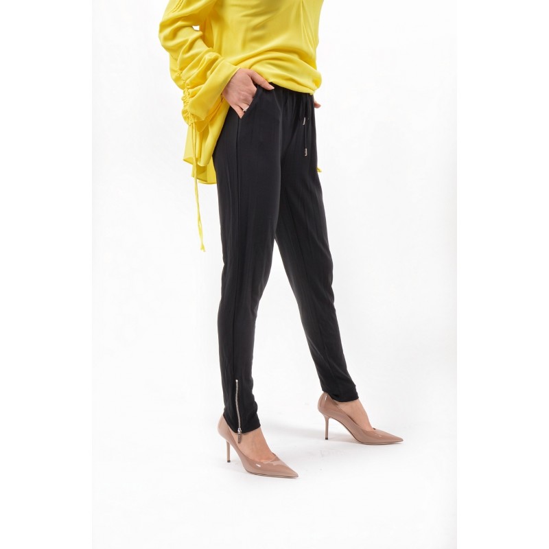MICHAEL KORS - Viscose Trousers with Laces on Waist - Black
