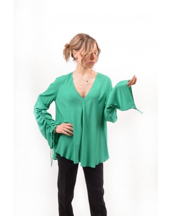 PINKO -  CECILIA blouse crepe de chine - Green