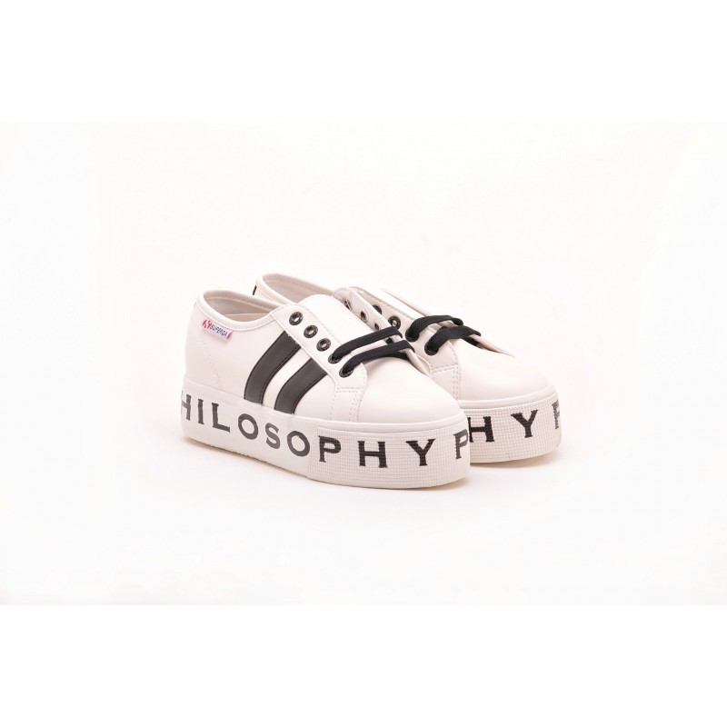 PHILOSOPHY di LORENZO SERAFINI  -  Sneakers SUPERGA for PHILOSOPHY with Logo Sole - White/Black
