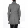 FAY - Wool and Cahmere VIRGINIA Coat with Frogs - Ematite Grey