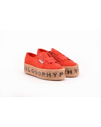 PHILOSOPHY di LORENZO SERAFINI  -  Sneakers SUPERGA per PHILOSOPHY con Suola in Corda - Tangerine