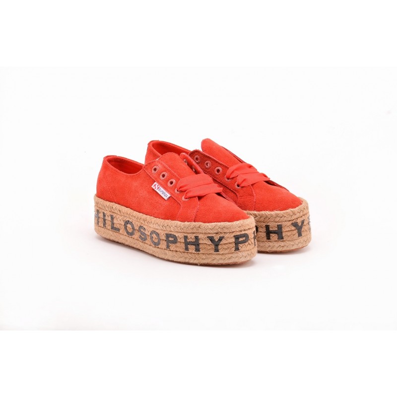 PHILOSOPHY di LORENZO SERAFINI  -  Sneakers SUPERGA for PHILOSOPHY with Rope Sole - Tangerine