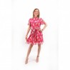 PINKO - Flower-Printed Creponne Dress DATABILE - Pink /Light Pink