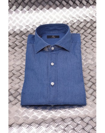 FAY - French Collar Denim Shirt - Denim