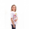 LOVE MOSCHINO -  Cotton T-Shirt with Flowers print - White