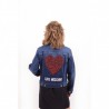 LOVE MOSCHINO -  Denim jacket with rhinestone patch - Denim