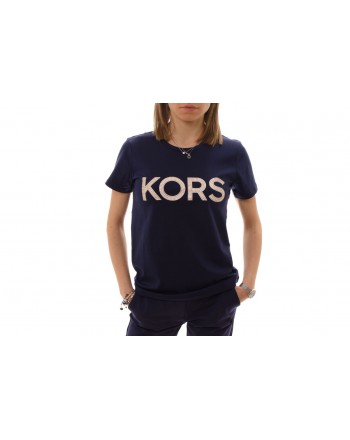 MICHAEL BY MICHAEL KORS -  Cotton T-Shirt with strass  -  True Navy