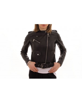 MICHAEL BY MICHAEL KORS -  Leather motorcycle jacket- Black