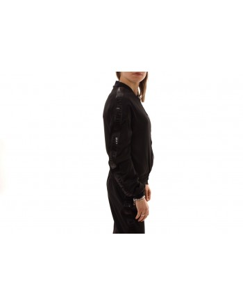 PHILIPP PLEIN - Zipper Sweatshirt with Glossy Logo Band - Black