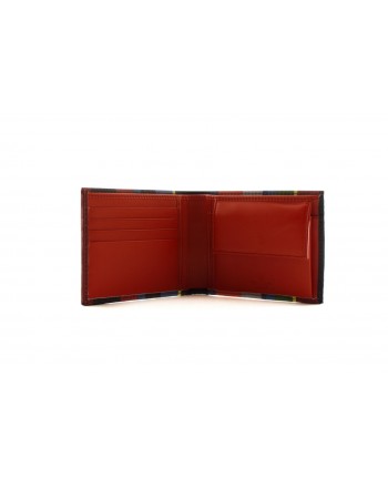 GALLO - Leather Wallet - Blue/Red