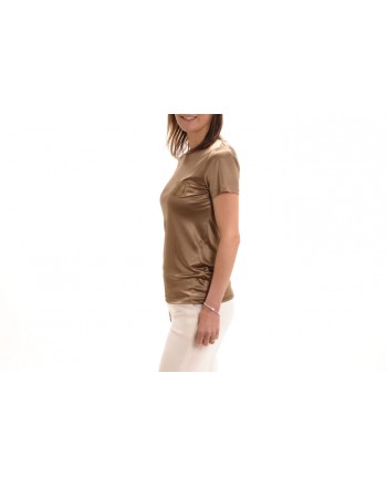 MAX MARA - Satin T-Shirt  ROLL - Bronze/Mastic