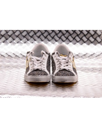 2 STAR - Sneakers Low con Glitter  - Blu/Bianco