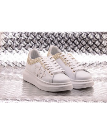 2 STAR - Sneakers Low with Glitter Details  - White/Gold