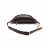 MICHAEL BY MICHAEL KORS -  Leather Fanny Pack with Golden Logo Lettering  - Black