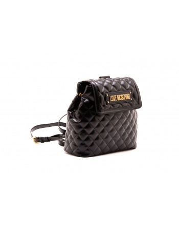 LOVE MOSCHINO -  Quilted faux leather backpack - Black