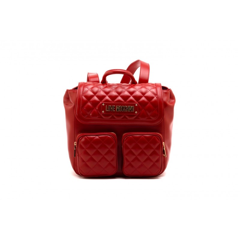LOVE MOSCHINO -  Quilted faux leather backpack - Red