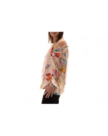 BLUMARINE - Wide Blouse with Floral Print - Multicolor