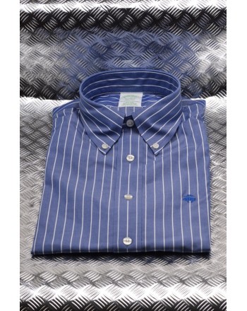 BROOKS BROTHERS - MILANO cotton shirt - Open Blue