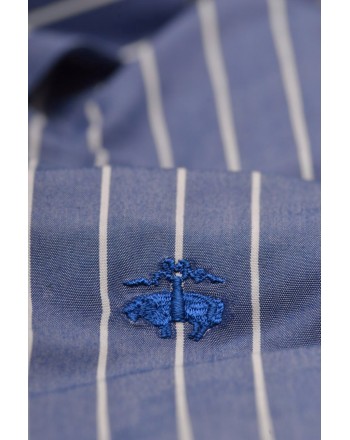 BROOKS BROTHERS - MILANO cotton shirt - Open Blue