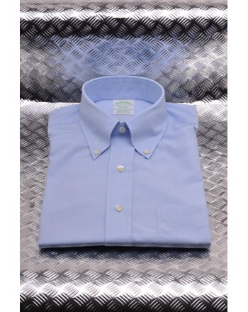 BROOKS BROTHERS -  MILANO cotton shirt - Light Blue