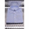 BROOKS BROTHERS - MILANO stretch cotton shirt - Blue