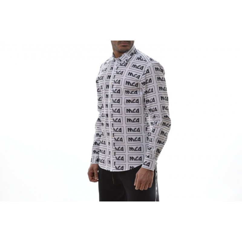 MCQ BY ALEXANDER MCQUEEN -  SHIELDS Cotton Shirt with Logo - White