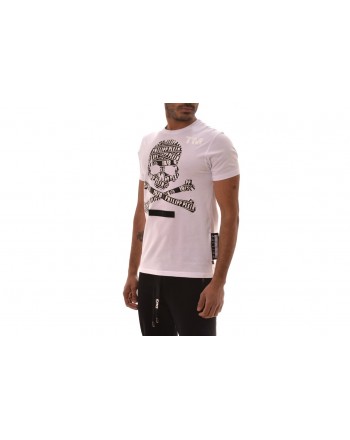 PHILIPP PLEIN - Cotton T-shirt with Logo Skull - White