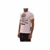 PHILIPP PLEIN - T-shirt in cotone a Stampa Teschio Logo - Bianco