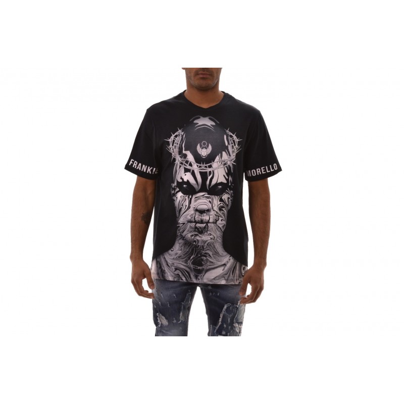 FRANKIE MORELLO -   ARPARD T-Shirt in cotton - Black