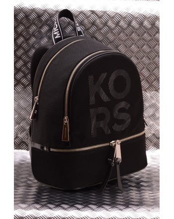 MICHAEL BY MICHAEL KORS - RHEA leather backpack with LOGO - Black/White