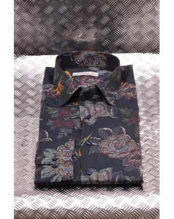 ETRO - Cotton Shirt with Floral Print - Blue/Green
