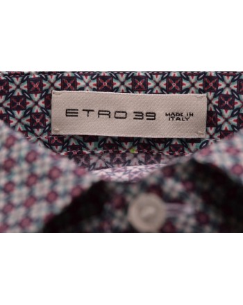 ETRO - Camicia in cotone Microfantasia - Avorio/Verde/Bordeaux