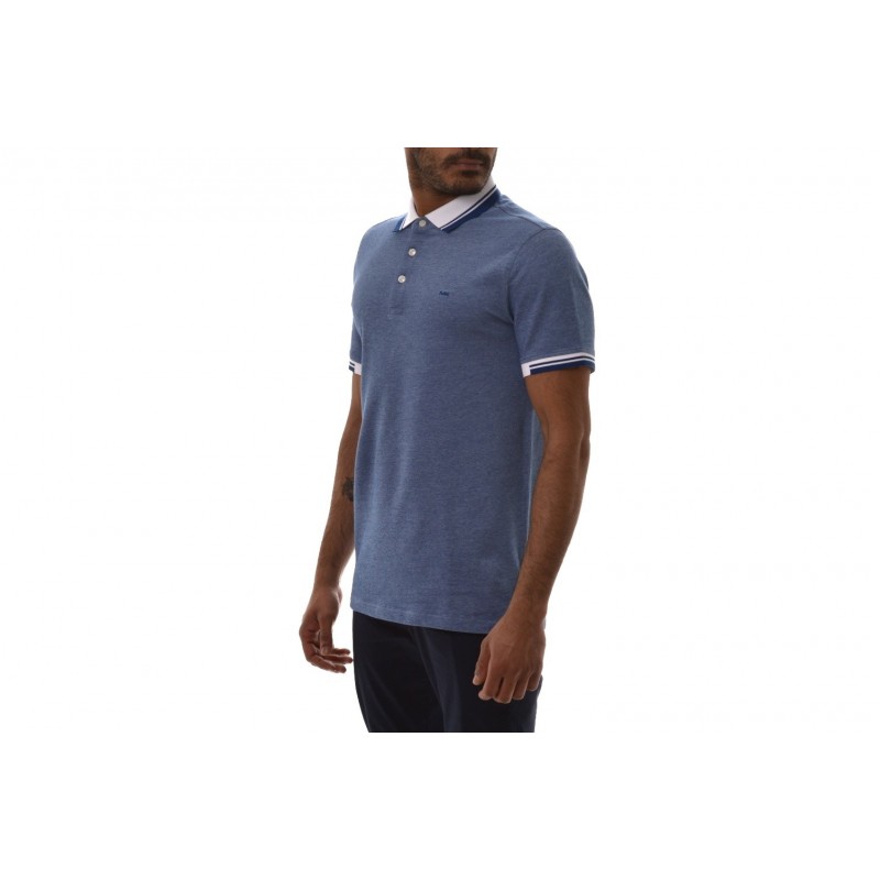 MICHAEL BY MICHAEL KORS - Cotton Polo Shirt with Logo on Collar - Pastel Blue